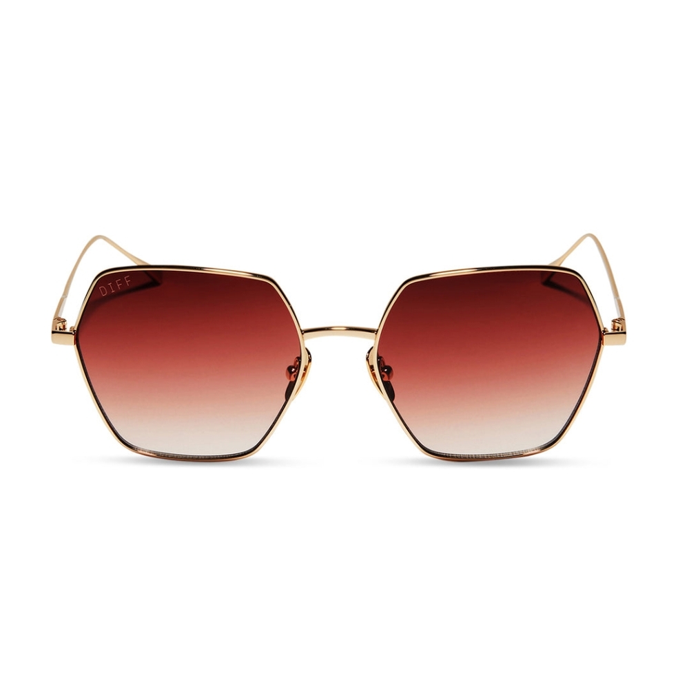 NIB Diff Harlowe Gold Dusk gradient sunglasses oversized